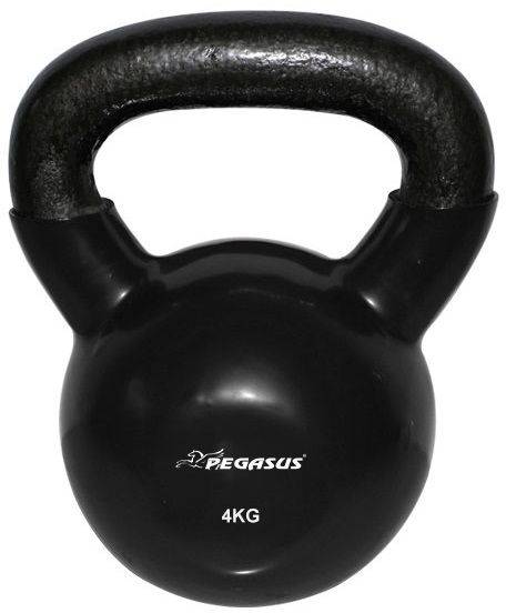 PEGASUS ΒΑΡΟΣ KETTLEBELL PEGASUS Β-1003 ΒΙΝΥΛΙΟΥ ΜΑΥΡΟ (4 KG)