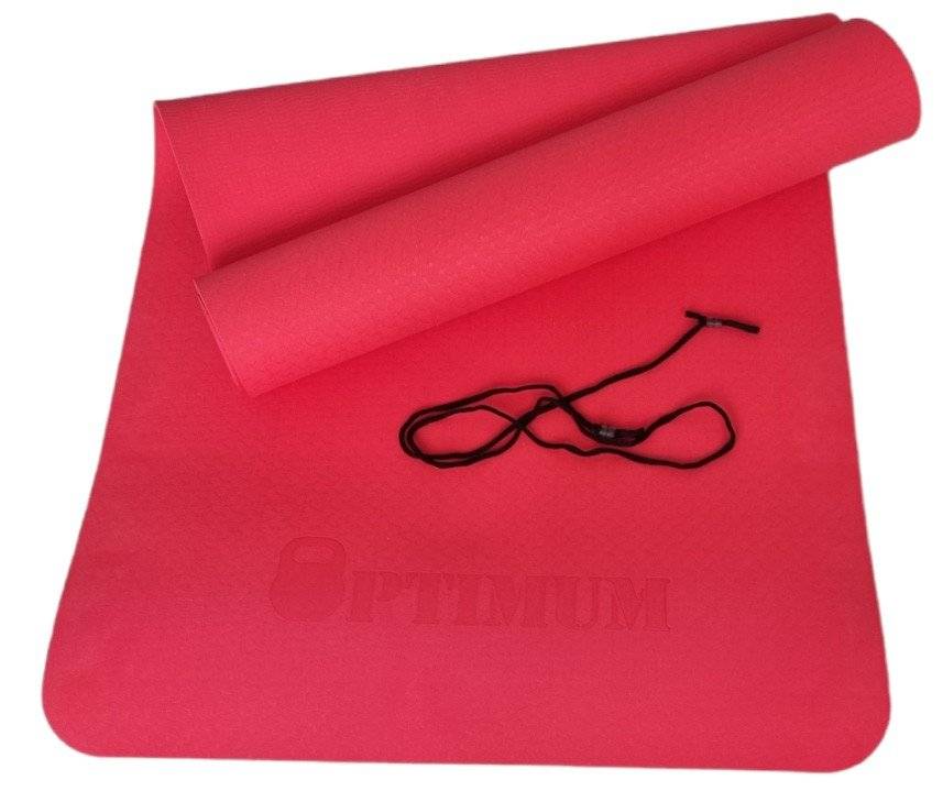 ΣΤΡΩΜΑ OPTIMUM TPE YOGA MAT ΚΟΚΚΙΝΟ (183 X 61 X 0.6 CM) OPTIMUM