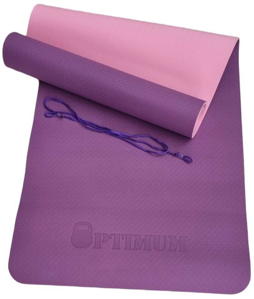 ΣΤΡΩΜΑ OPTIMUM TPE YOGA MAT ΜΩΒ/ΡΟΖ (183 X 61 X 0.6 CM) OPTIMUM