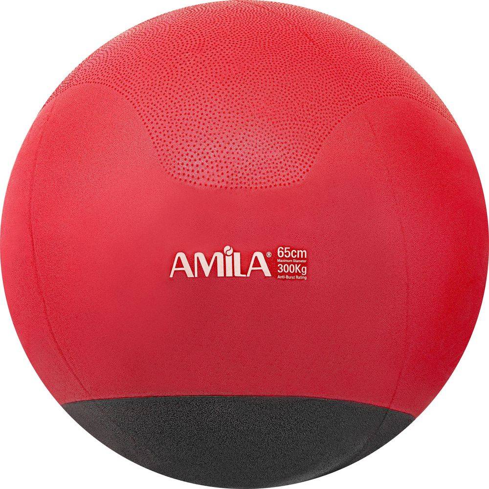 ΜΠΑΛΑ AMILA GYMBALL ΜΕ ΒΑΡΟΣ ΣΤΗΝ ΒΑΣΗ ΚΟΚΚΙΝΗ (65 CM) AMILA