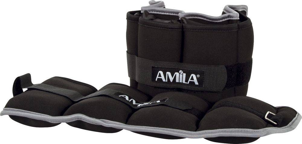 ΒΑΡΗ ΑΚΡΩΝ AMILA NEOPRENE ΠΡΟΣΘΑΦΑΙΡΟΥΜΕΝΑ ΓΚΡΙ (2 X 2.5 KG)