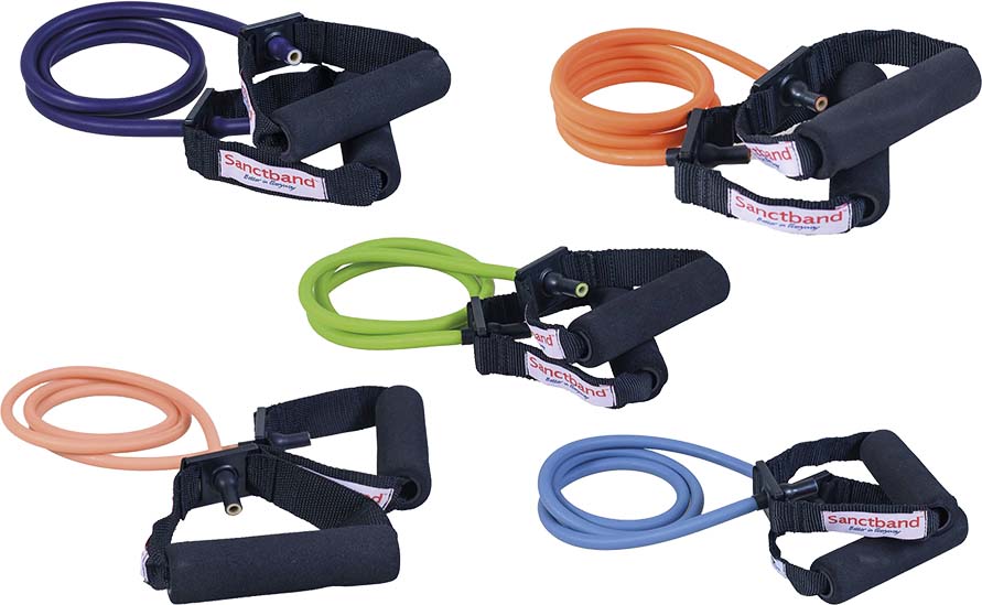 ΛΑΣΤΙΧΟ SANCTBAND GYMTUBE ΜΕ ΠΛΑΣΤΙΚΟ ΧΕΡΟΥΛΙ ΠΡΑΣΙΝΟ (ΜΕΣΑΙΟ) AMILA