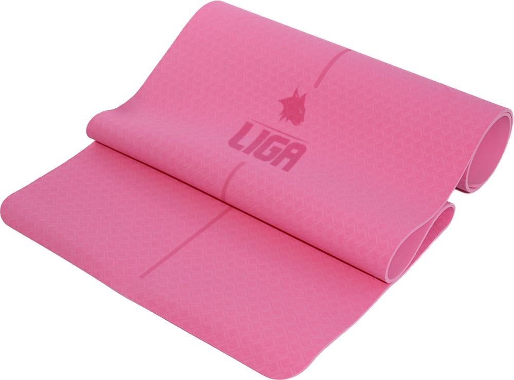 LIGA SPORT ΣΤΡΩΜΑ LIGA SPORT TPE YOGA MAT ΡΟΖ (183 X 61 X 0.6 CM)