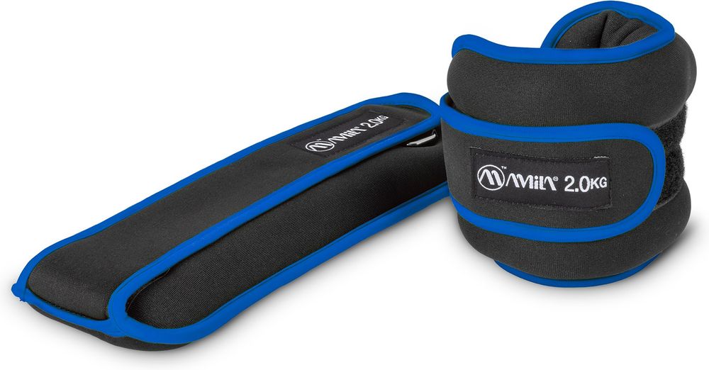AMILA ΒΑΡΗ ΑΚΡΩΝ AMILA NEOPRENE ΜΑΥΡΑ/ΜΠΛΕ (2 X 2 KG)