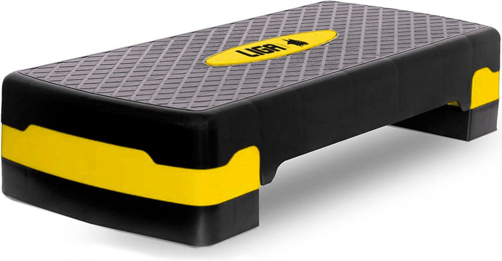 AEROBIC STEPPER LIGA SPORT 2 ΘΕΣΕΩΝ ΜΑΥΡΟ/ΚΙΤΡΙΝΟ LIGA SPORT