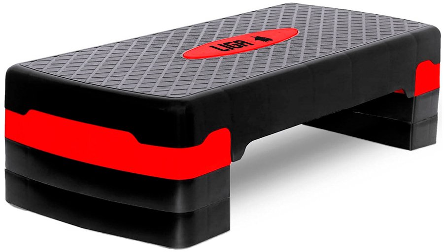 LIGA SPORT AEROBIC STEPPER LIGA SPORT 3 ΘΕΣΕΩΝ ΜΑΥΡΟ/ΚΟΚΚΙΝΟ