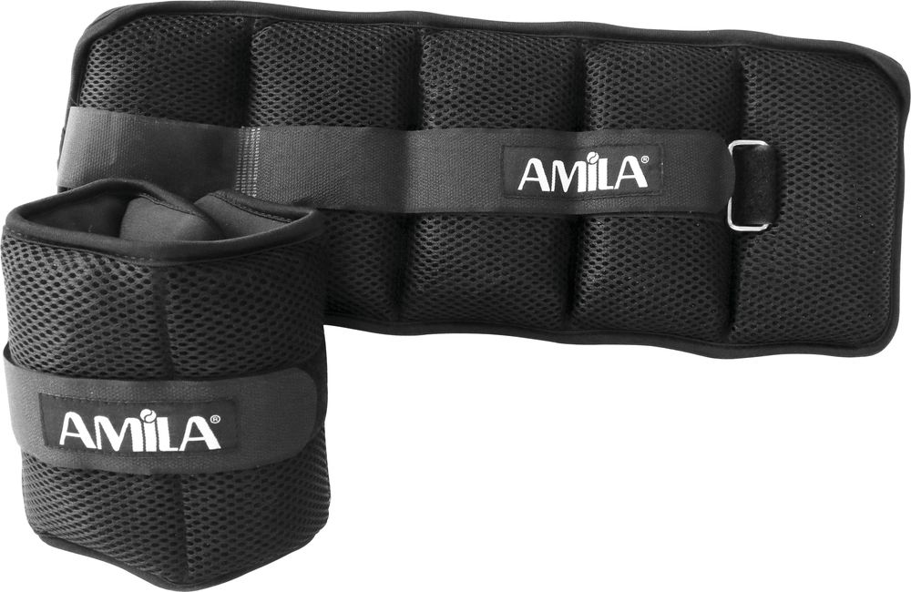 ΠΡΟΣΘΑΦΑΙΡΟΥΜΕΝΑ ΒΑΡΗ ΑΚΡΩΝ AMILA NEOPRENE ΜΑΥΡΑ (2 X 2.5 KG) AMILA