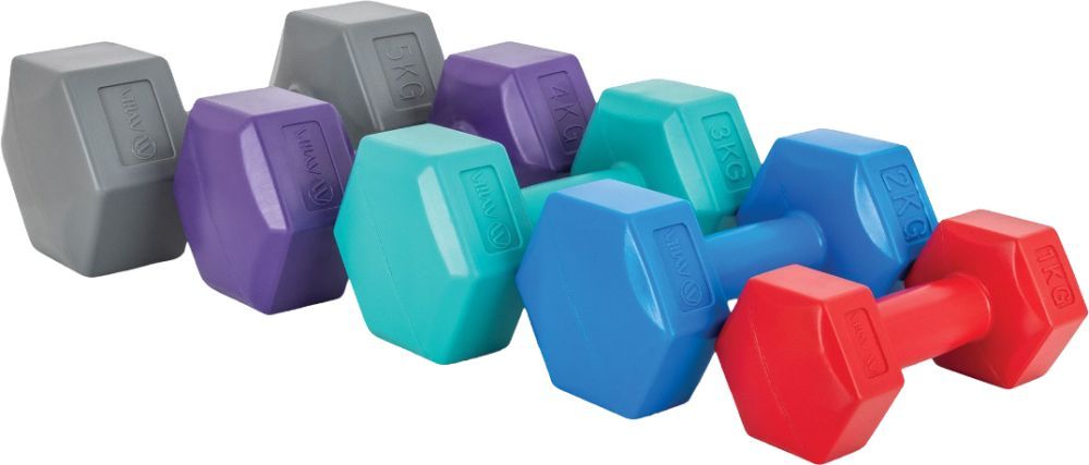 ΣΕΤ ΕΞΑΓΩΝΑ ΒΑΡΑΚΙΑ AMILA PLASTIC SERIES ΜΩΒ (2 X 4 KG)