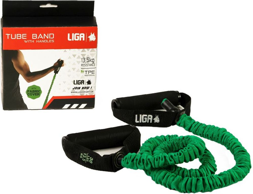 ΛΑΣΤΙΧΟ ΑΝΤΙΣΤΑΣΗΣ LIGA SPORT FABRIC COVER TUBE BAND ΠΡΑΣΙΝΟ (13.5 KG) LIGA SPORT