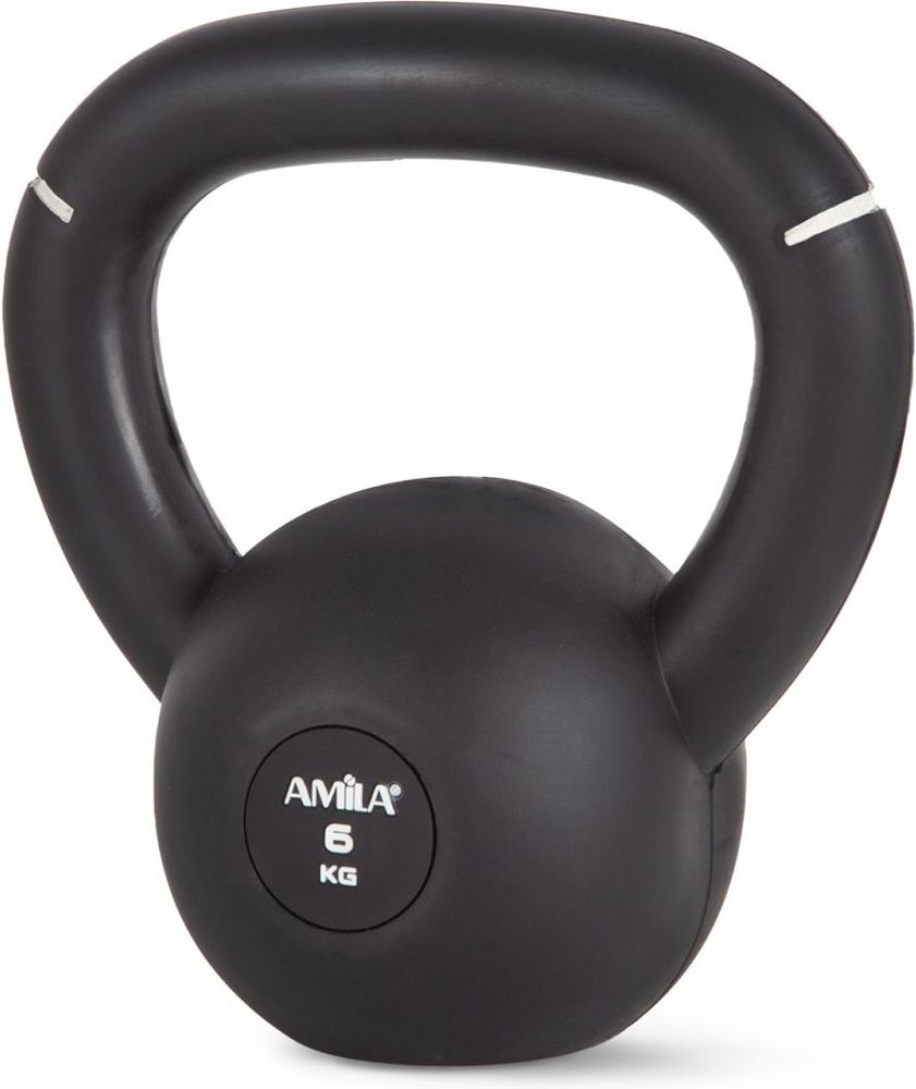 ΒΑΡΟΣ AMILA KETTLEBELL ORIGINAL RUBBER ΜΑΥΡΟ/ΛΕΥΚΟ (6 KG)