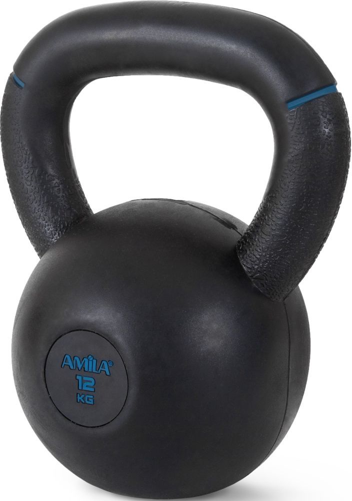 ΒΑΡΟΣ AMILA KETTLEBELL ORIGINAL RUBBER ΜΑΥΡΟ/ΜΠΛΕ (12 KG)