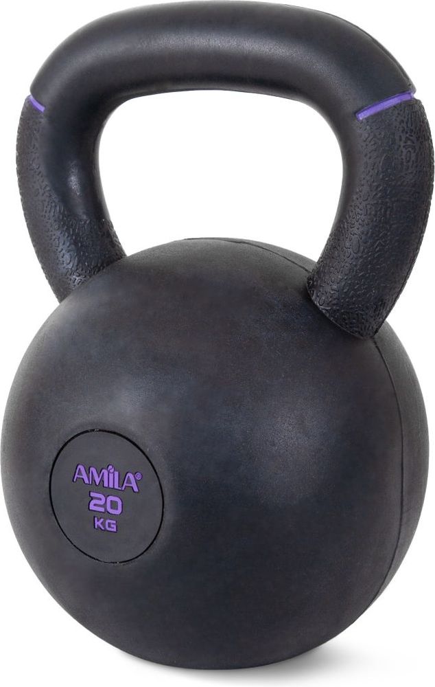 ΒΑΡΟΣ AMILA KETTLEBELL ORIGINAL RUBBER ΜΑΥΡΟ/ΜΩΒ (20 KG)