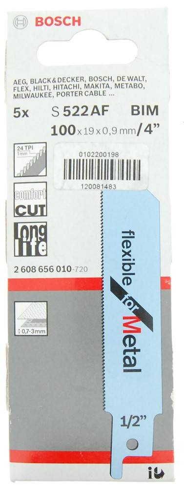 BOSCH ΣΕΤ 5 ΤΕΜ. ΣΠΑΘΟΛΑΜΕΣ ΓΙΑ ΛΕΠΤΑ ΥΛΙΚΑ 0,7-3MM