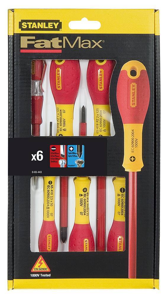 ΣΕΤ STANLEY FATMAX ΚΑΤΣΑΒΙΔΙΑ 6 ΤΕΜ ΗΛΕΚΤΡΟΛΟΓΟΥ ΜΕ ΜΟΝΩΣΗ ΠΑΡΑΛΛΗΛΑ + PHILIPS 0-65-441 STANLEY