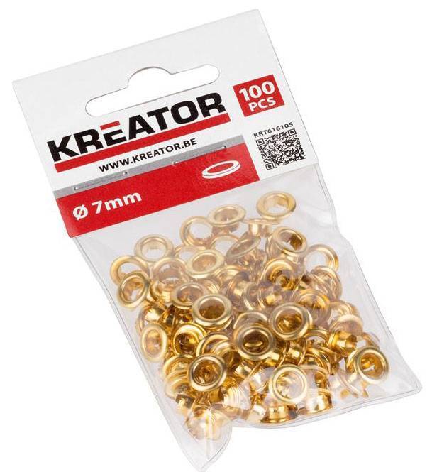KREATOR ΠΟΝΤΟΥΖΙΑ ΧΑΛΚΙΝΑ KREATOR 7MM ΣΕΤ 100Τ KRT616105 (6689810)