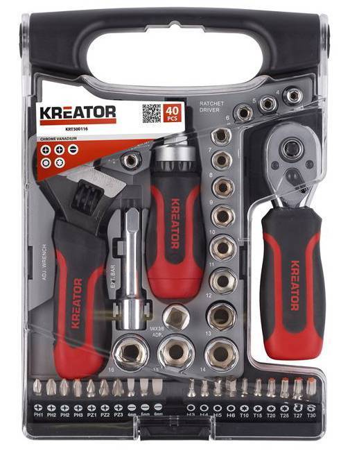KREATOR ΚΑΣΕΤΙΝΑ ΕΡΓΑΛΕΙΩΝ KREATOR 40ΤΕΜ. CV KRT500116 (6684944)