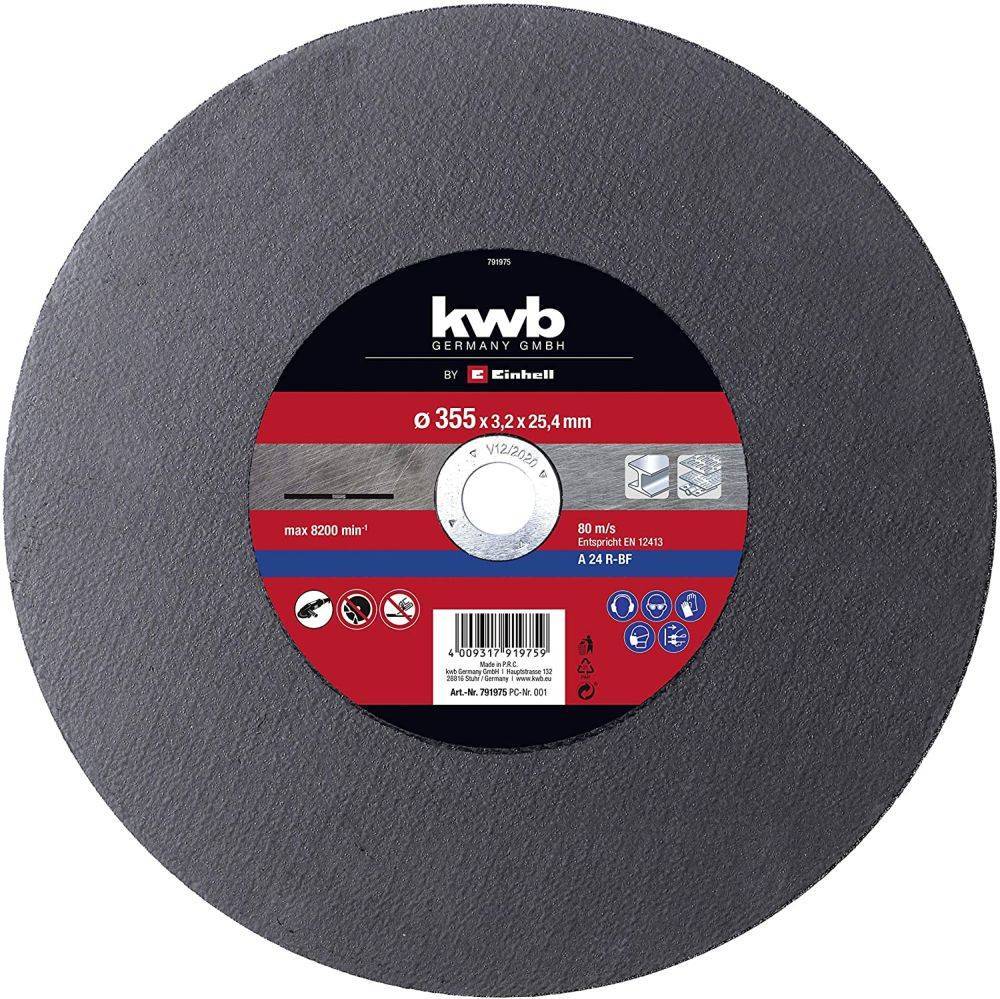 EINHELL ΔΙΣΚΟΣ ΚΟΠΗΣ ΜΕΤΑΛΛΩΝ KWB Φ355 Χ25.4Χ3.2 ΜΜ 791975