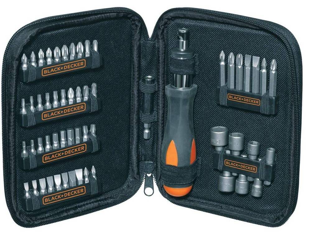 ΣΕΤ 56 ΤΜΧ BLACK - DECKER ΚΑΤΣΑΒΙΔΙ ΚΑΣΤΑΝΙΑ + ΜΥΤΕΣ - ΚΑΡΥΔΑΚΙΑ + ΚΑΣΕΤΙΝΑ Α7104-XJ