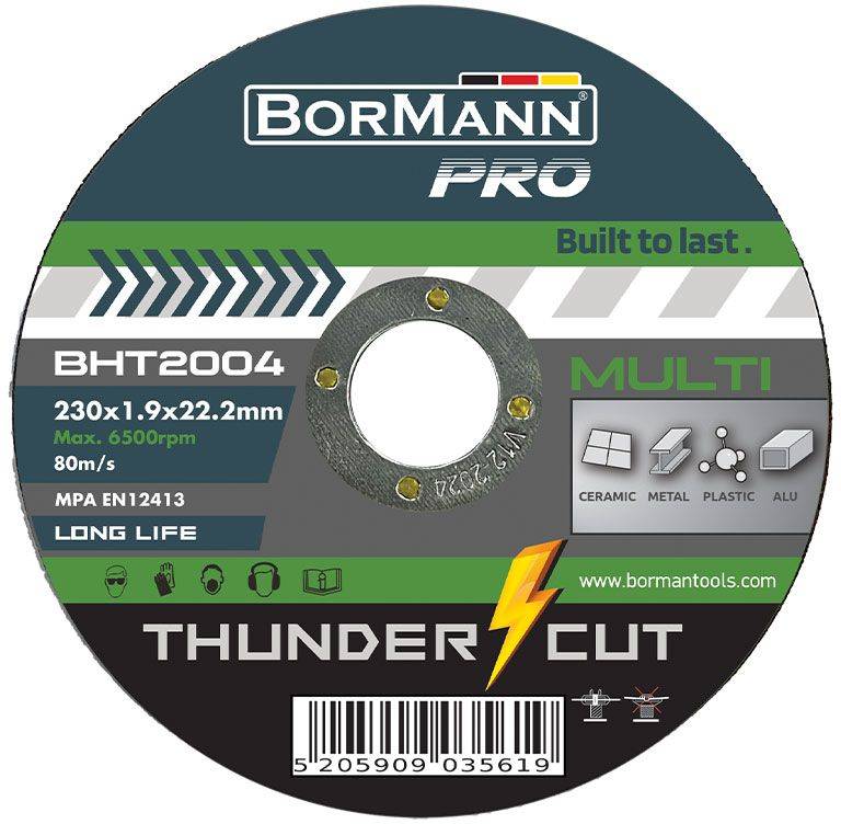 BORMANN ΔΙΣΚΟΣ ΚΟΠΗΣ THUNDER-CUTMULTI CUTTING LONG LIFE BORMANN BHT2004 230X1.9MM 25ΤΕΜ (035619)