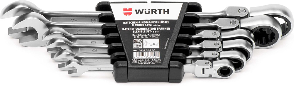 WURTH ΣΕΤ ΓΕΡΜΑΝΟΠΟΛΥΓΩΝΑ ΜΕ ΚΑΣΤΑΝΙΑ ΣΠΑΣΤΑ WURTH 6ΤΕΜ (071426350961)