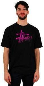 STUSSY T-SHIRT HALFTONE  LOGO (L)