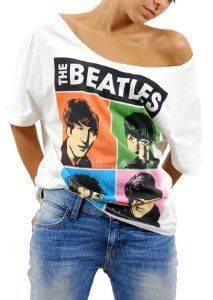 T-SHIRT WORN BY BEATLES POP ART  (M)