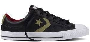  CONVERSE ALL STAR PLAYER LEATHER OX 153762C BLACK/FATIGUE GREEN/RED BLOCK (EUR:42)