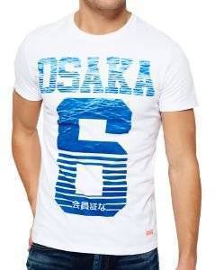 T-SHIRT SUPERDRY OSAKA AQUA STRIPE  (M)