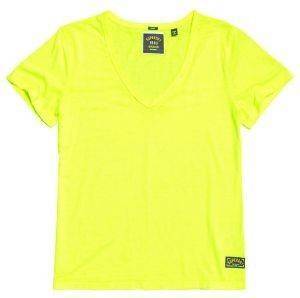 T-SHIRT SUPERDRY D1 BURNOUT VEE FLUO  (S)