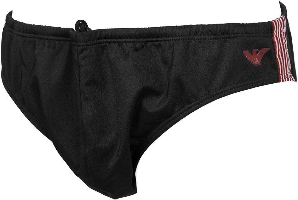 ΜΑΓΙΟ ΜΑΥΡΟ ΣΛΙΠ EMPORIO ARMANI ME ΛΕΠΤΗ ΚΟΚΚΙΝΗ ΡΙΓΑ ΣΤΟ ΠΛΑΙ (XXL) EMPORIO ARMANI