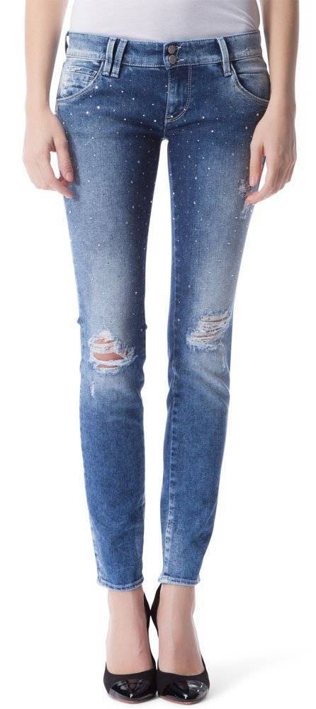 JEANS GAS SHEYLA SKINNY WF25 ΜΕ STRASS ΑΝΟΙΧΤΟ ΜΠΛΕ
