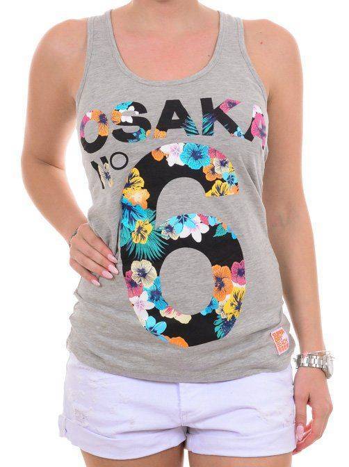 SUPERDRY TOP SUPERDRY OSAKA 6 SUMMER ΓΚΡΙ ΜΕΛΑΝΖΕ