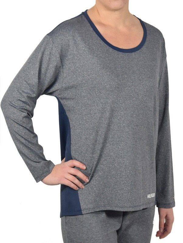 TOMMY HILFIGER ΜΠΛΟΥΖΑ ΜΑΚΡΥΜΑΝΙΚΗ TOMMY HILFIGER SN TEE LS ΓΚΡΙ ΜΕΛΑΝΖΕ/ΣΚΟΥΡΟ ΜΠΛΕ