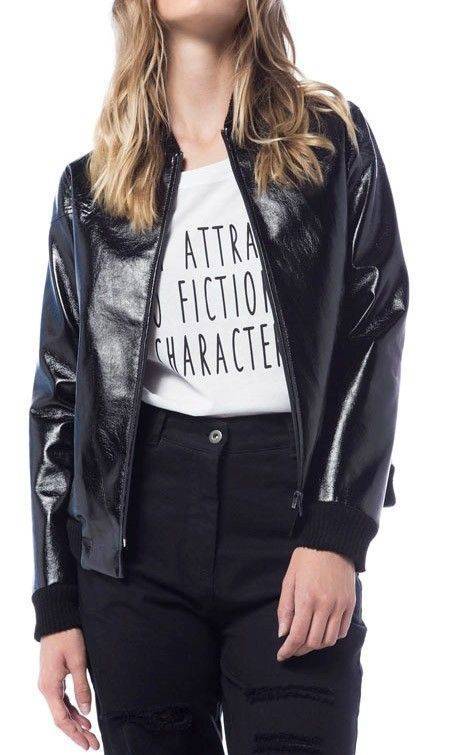 HELMI ΤΖΑΚΕΤ HELMI BOMBER VINYL ΜΑΥΡΟ