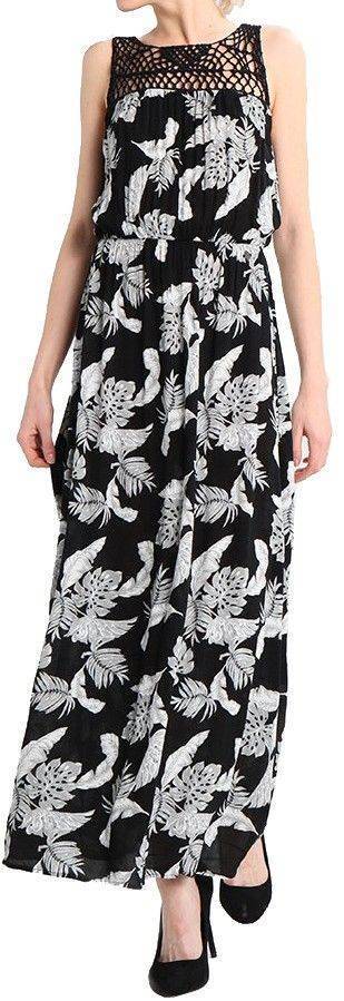 SUPERDRY ΦΟΡΕΜΑ SUPERDRY ALIVIA KNOT MAXI ΜΑΥΡΟ/ΛΕΥΚΟ/ΓΚΡΙ