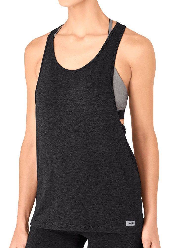 TOP SLOGGI WOMEN MOVE FLOW TANK ΜΑΥΡΟ