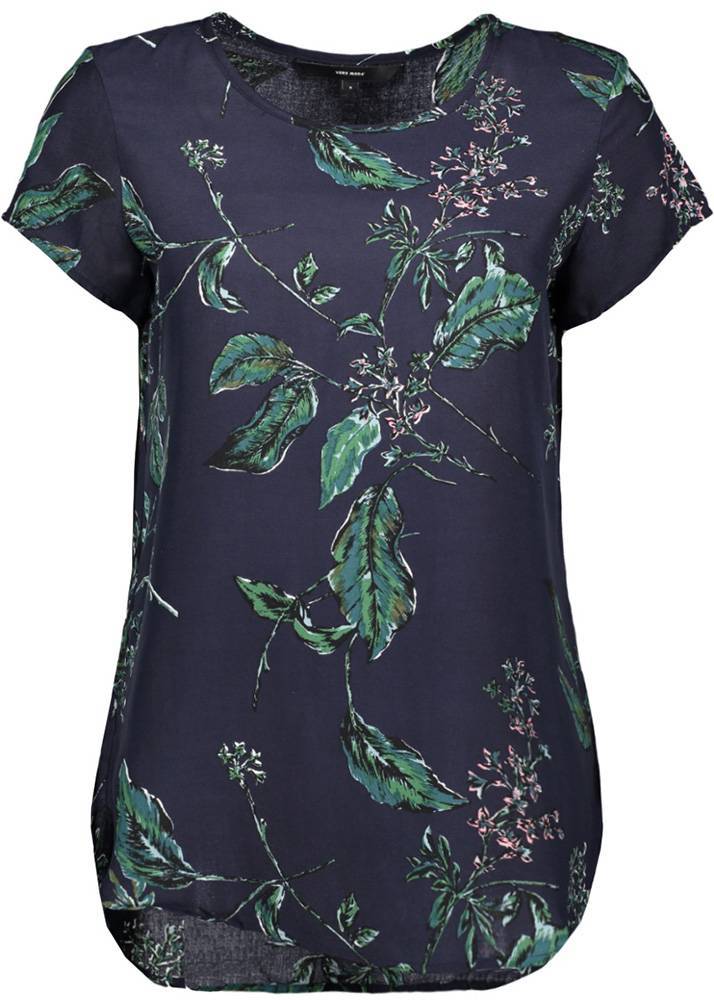 T-SHIRT VERO MODA VMBOCA ΜΕ ΣΧΕΔΙΟ 10128072 ΣΚΟΥΡΟ ΜΠΛΕ
