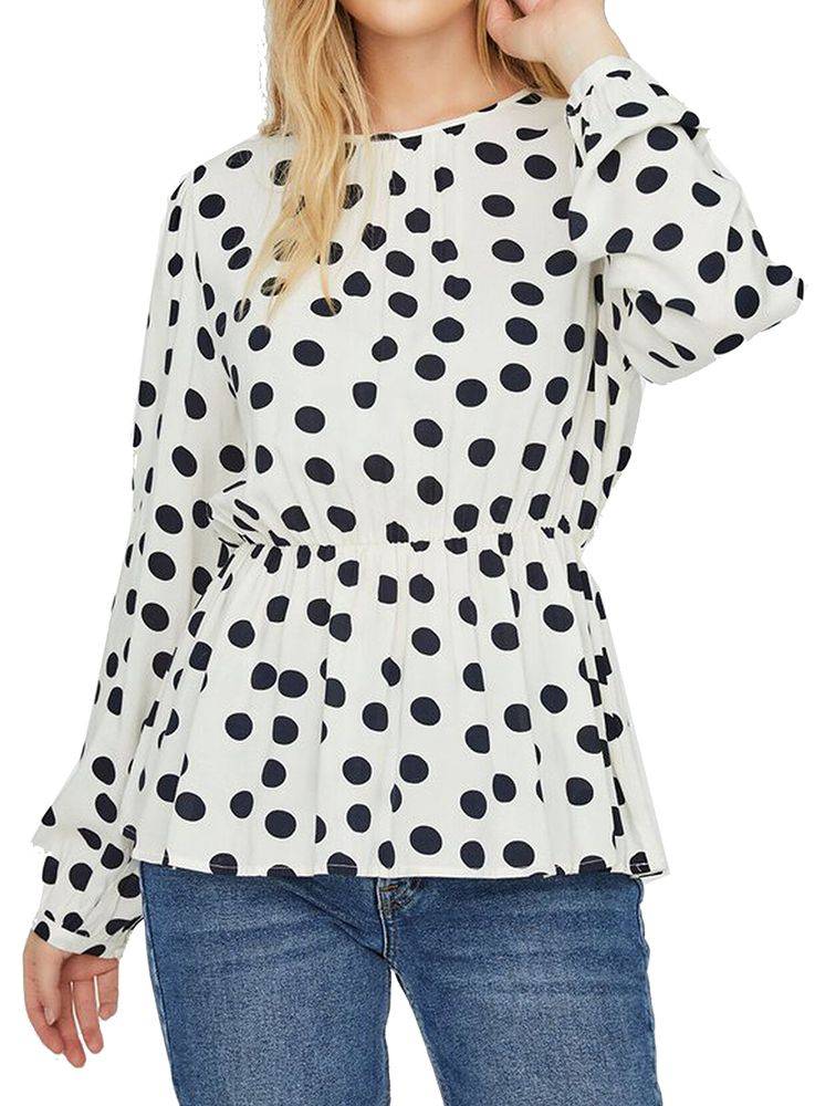 VERO MODA ΜΠΛΟΥΖΑ ΜΑΚΡΥΜΑΝΙΚΗ VERO MODA VMKAYLA ΠΟΥΑ 10226796 MΠΕΖ/ΣΚΟΥΡΟ ΜΠΛΕ
