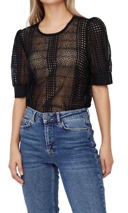VERO MODA TOP VERO MODA VMKARIN 10228023 ΜΑΥΡΟ