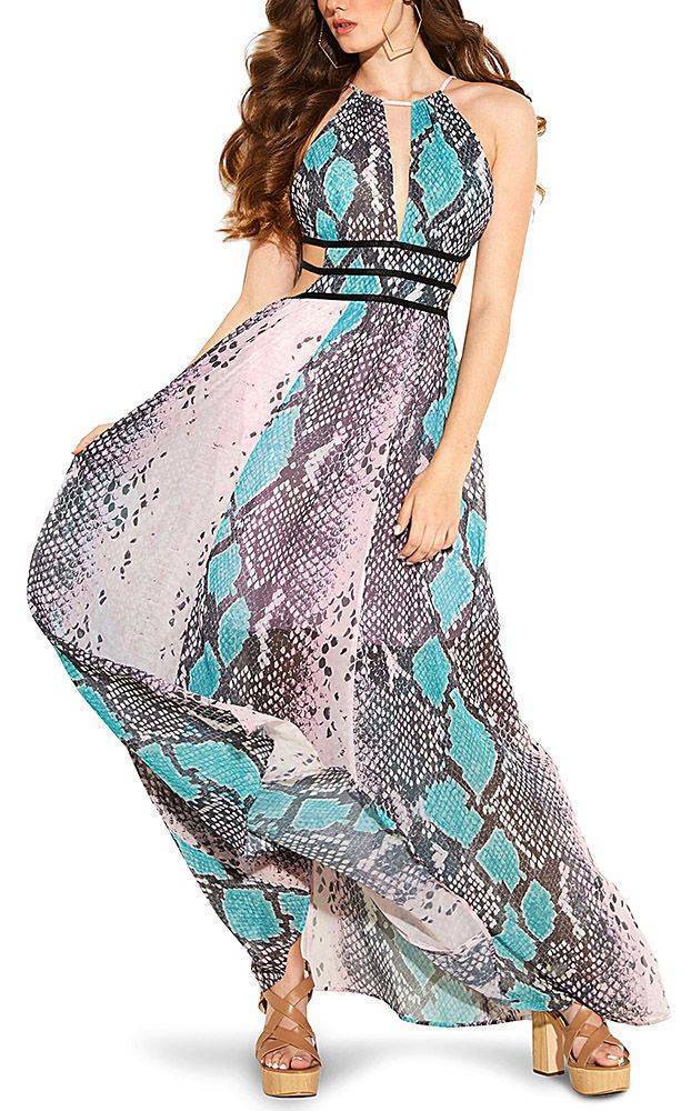 GUESS ΦΟΡΕΜΑ GUESS VIVIENNE PYTHON PRINT W0GK13WBOX0 ΠΟΛΥΧΡΩΜΟ