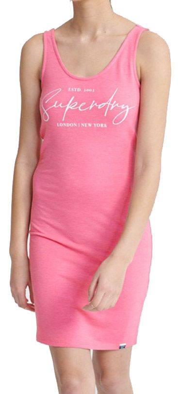 ΦΟΡΕΜΑ SUPERDRY GRAPHIC BODYCON MINI W8010135A ΡΟΖ ΜΕΛΑΝΖΕ