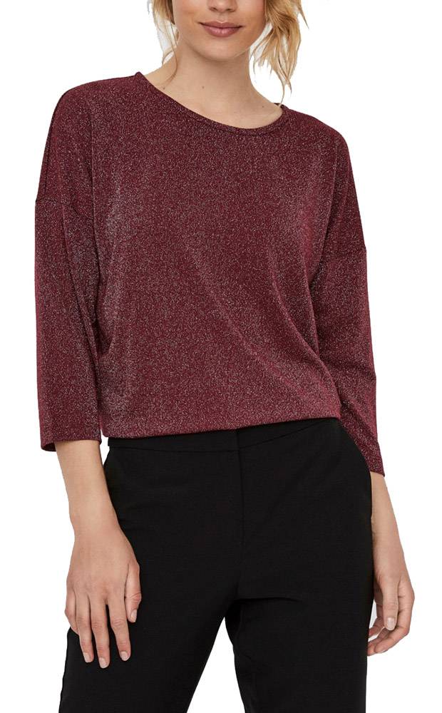 VERO MODA ΜΠΛΟΥΖΑ ΜΑΚΡΥΜΑΝΙΚΗ VERO MODA VMFERN 10237667 ΜΠΟΡΝΤΩ