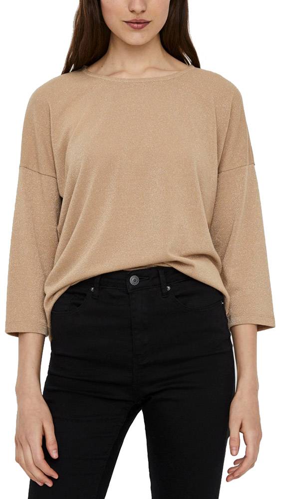 VERO MODA ΜΠΛΟΥΖΑ ΜΑΚΡΥΜΑΝΙΚΗ VERO MODA VMFERN 10237667 ΣΚΟΥΡΟ ΜΠΕΖ