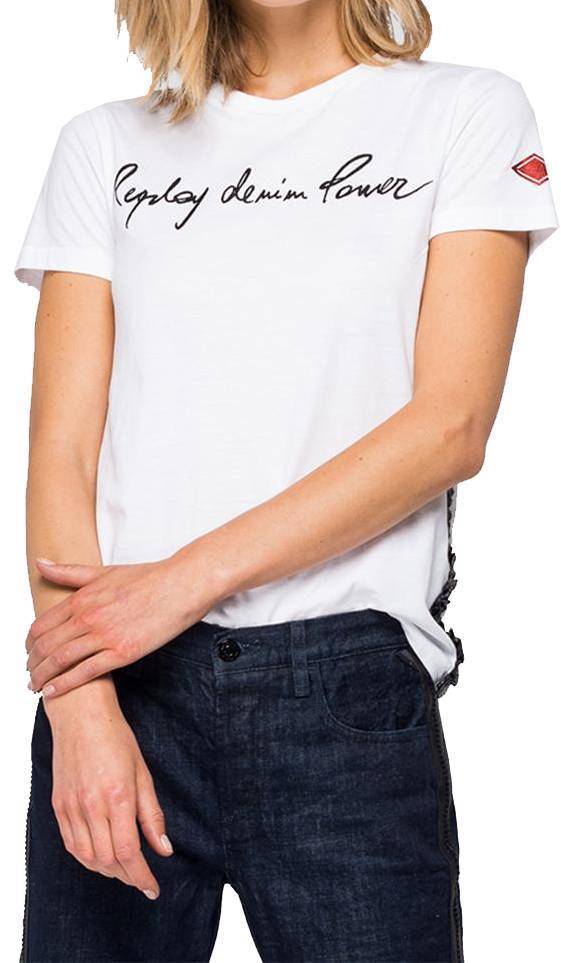 REPLAY T-SHIRT REPLAY DENIM POWER W3310L.000.20994 001 ΛΕΥΚΟ