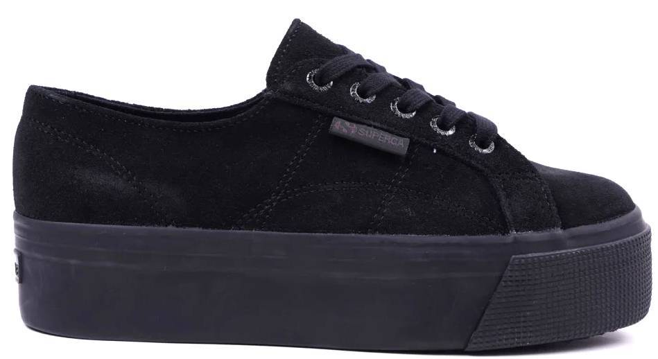 SUPERGA ΠΑΠΟΥΤΣΙ SUPERGA 2790-SUELNGCOTW S111EBW-F90 FLATFORM SUEDE ΜΑΥΡΟ