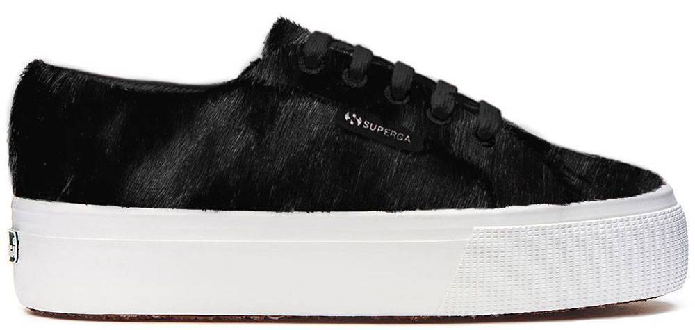 SUPERGA ΠΑΠΟΥΤΣΙ SUPERGA 2790-LEAHORSEW S00CS50 FLATFORM ΜΑΥΡΟ
