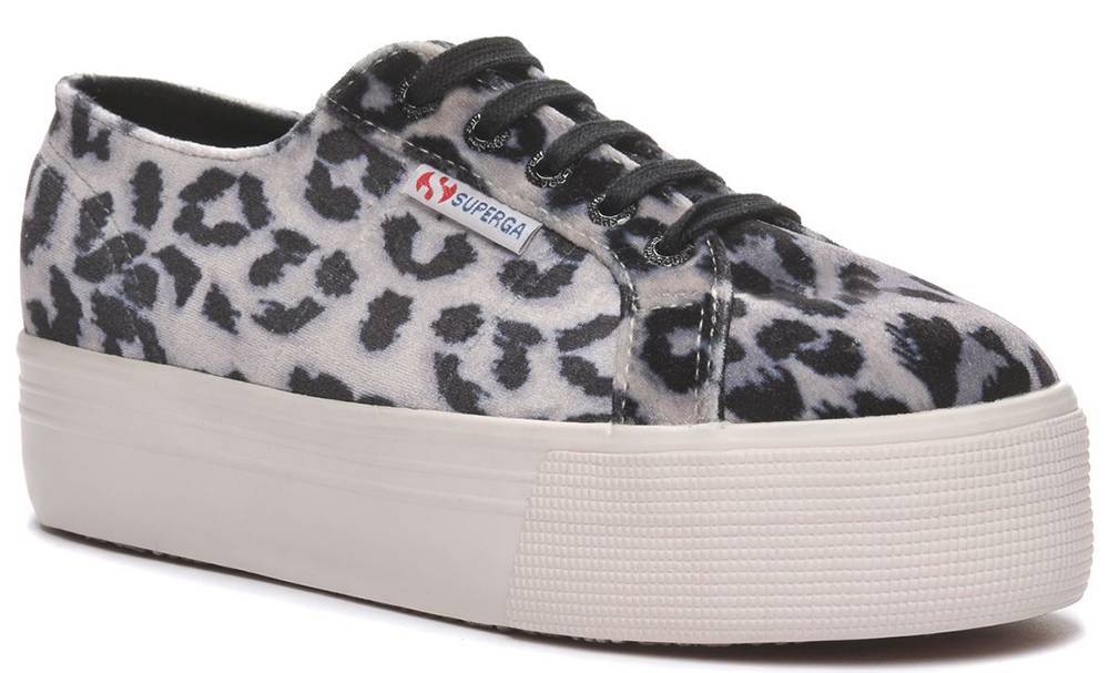 SUPERGA ΠΑΠΟΥΤΣΙ SUPERGA 2790-FANVELVETW S00GZJ0 FLATFORM LEOPARD ΚΑΦΕ