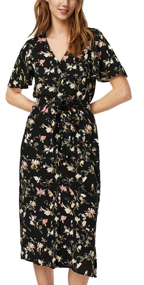 VERO MODA ΦΟΡΕΜΑ VERO MODA VMSIMPLY 10245141 FLORAL ΜΑΥΡΟ
