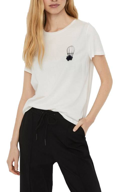 VERO MODA T-SHIRT VERO MODA VMDONNAFRANCIS AIRBALOON 10244391 ΛΕΥΚΟ