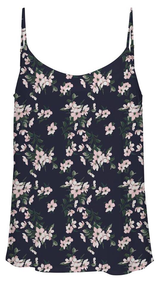 VERO MODA TOP VERO MODA VMSIMPLY 10245152 FLORAL ΣΚΟΥΡΟ ΜΠΛΕ